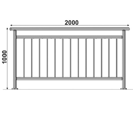 Vertical railing VR AISI304, D42,4/d12vertical/H10