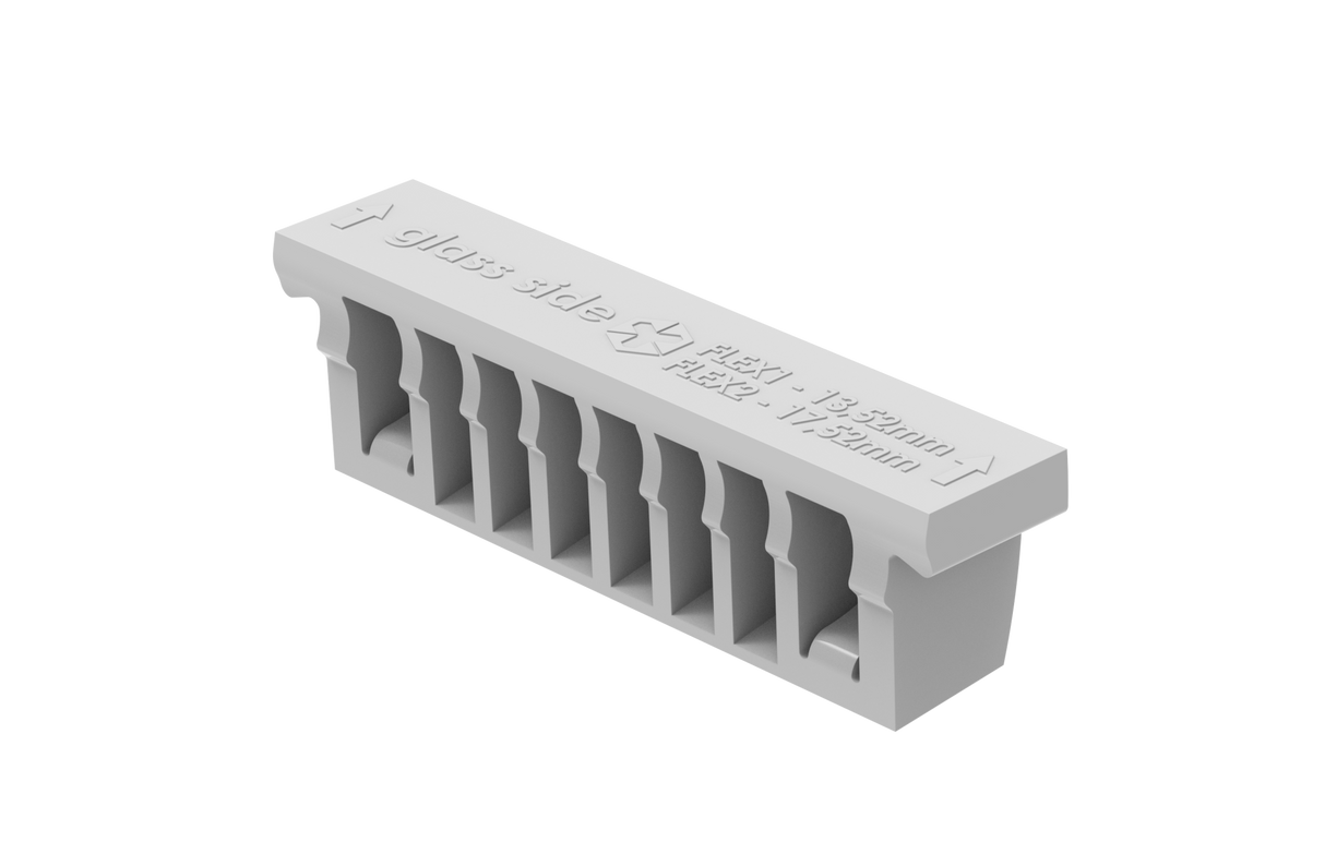 Set for adjustable glass fastening - excenter