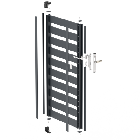 Single-wing aluminium gate 1,025x1,50m with 20x100 R7016 filling - set