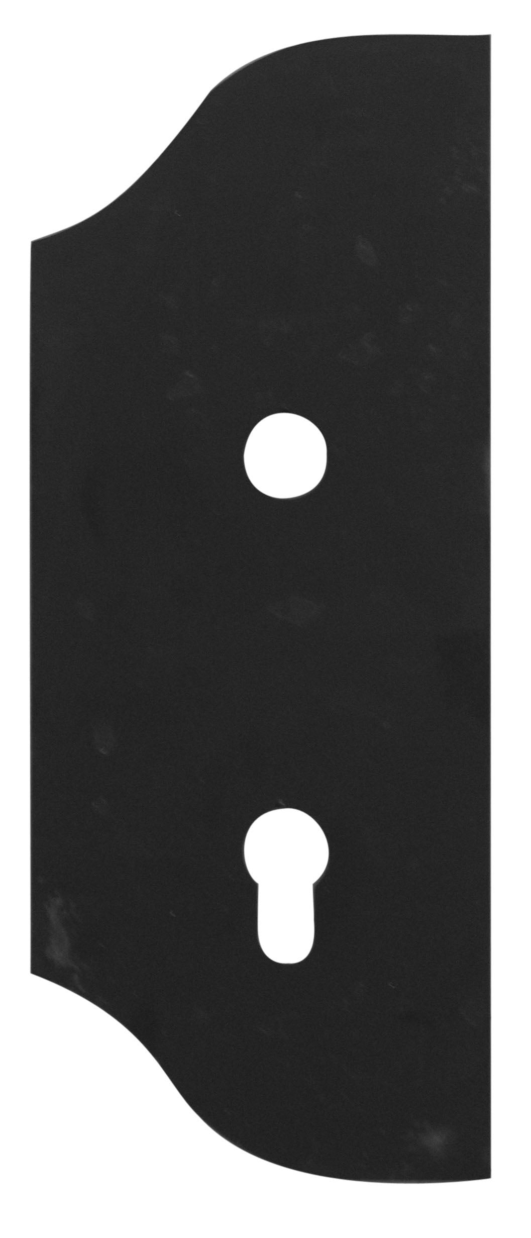 Smooth plate for gates 265x105, t3, a90, D19mm