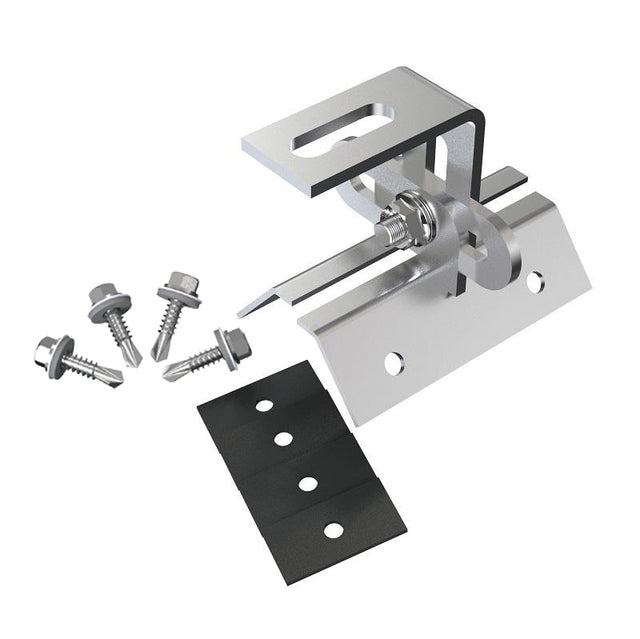 Adjustable metal roof hook