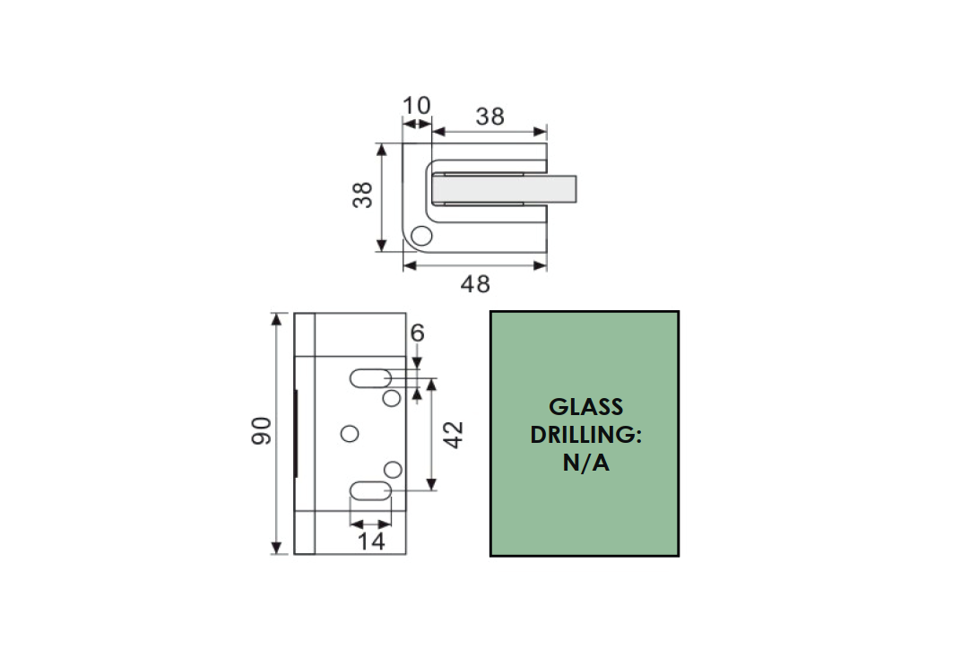 Glass door hinge