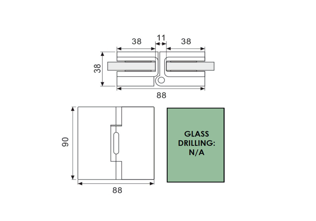 hinge for glass door