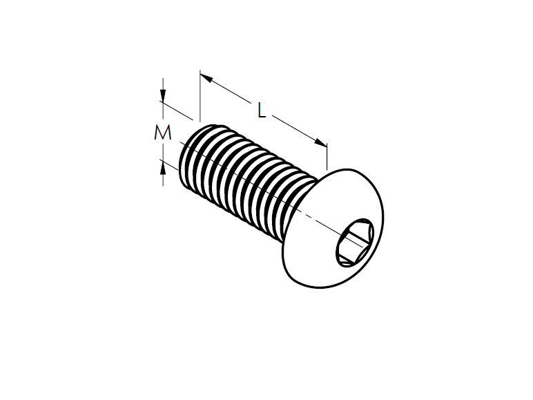 Hexagon socket button head screw, AISI304, M8x35