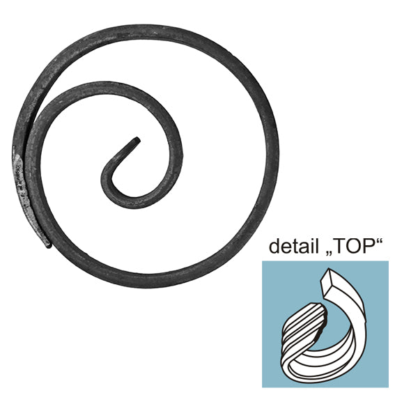 Scroll "O" with tail D125, 12x6mm