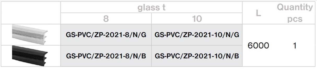 Aluminum profile AL-Elox 20x21mm