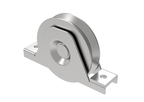 Wheel for sliding gates with V groove INOX, D80mm