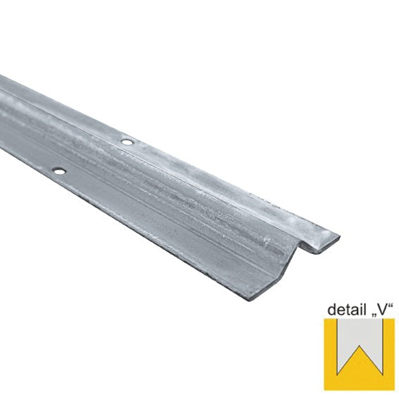 Bottom guiding rail, V, INOX, L6000mm