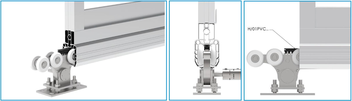 Guiding bottom profile AL, 90x99mm, L3m, RAL7016
