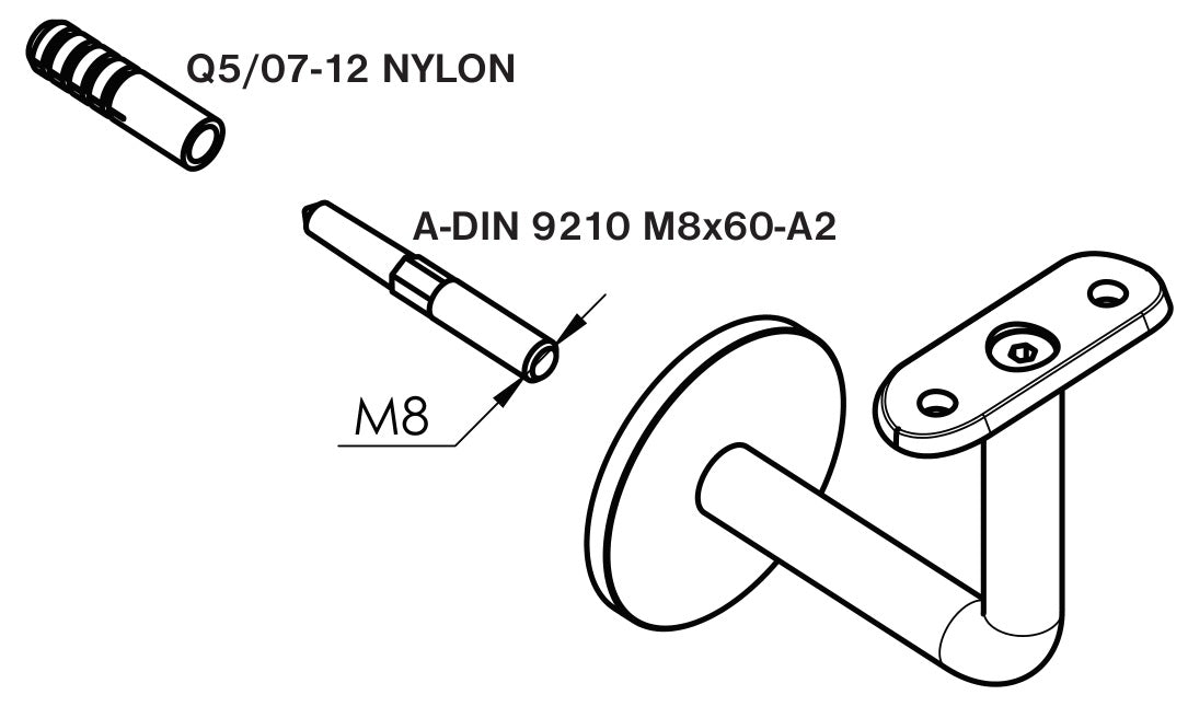 Wall handrail bracket