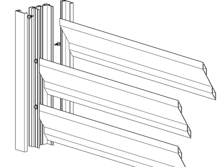 Aluminum adapter 64x38-1200mm for blinds up to 46mm R7016