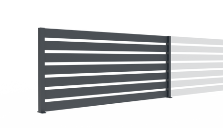 Aluminium Fence assembly with a slat 20x100, 0,9x2m