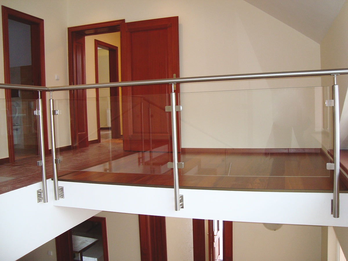 Inox pole - side anchoring, straight - left