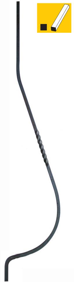 Decorated forged rod h900, 12x12mm