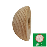 Beech half-ball end cap