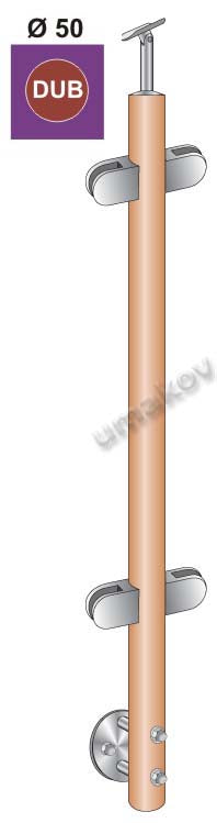 Oak pole, (OAK) D42,4/H1000mm