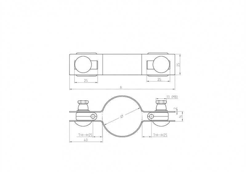 Middle clamp D48mm ZnPVC RAL6005