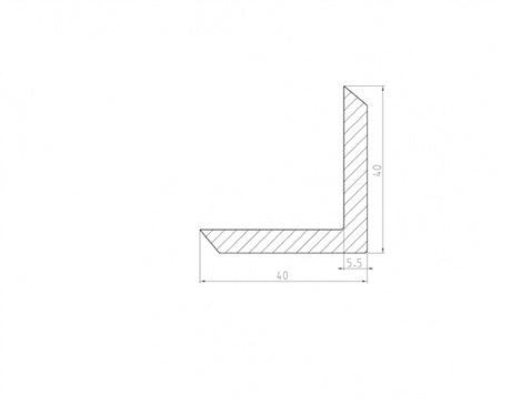 WPC cover strip Gray 40x40x4000mm