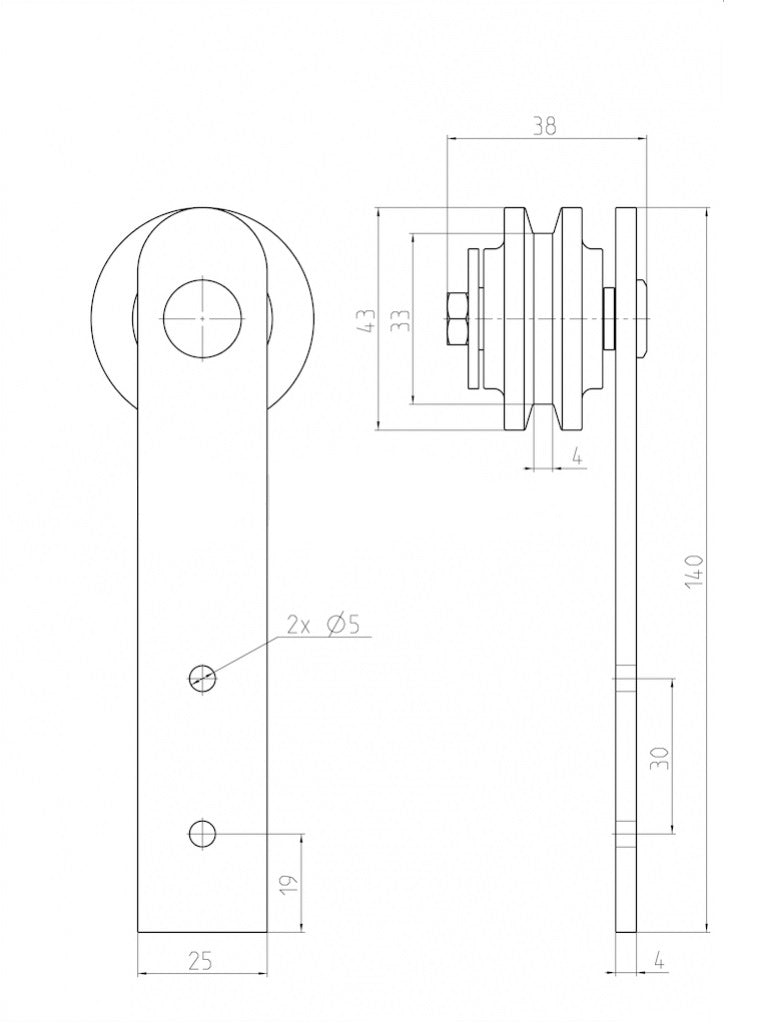 sliding barn door hardware - mini - "Hegon"