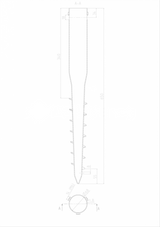 Ground screw Zn 68x1,8x650mm, 3xM8