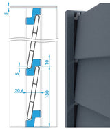 Aluminum fence slat 8x120x1800mm